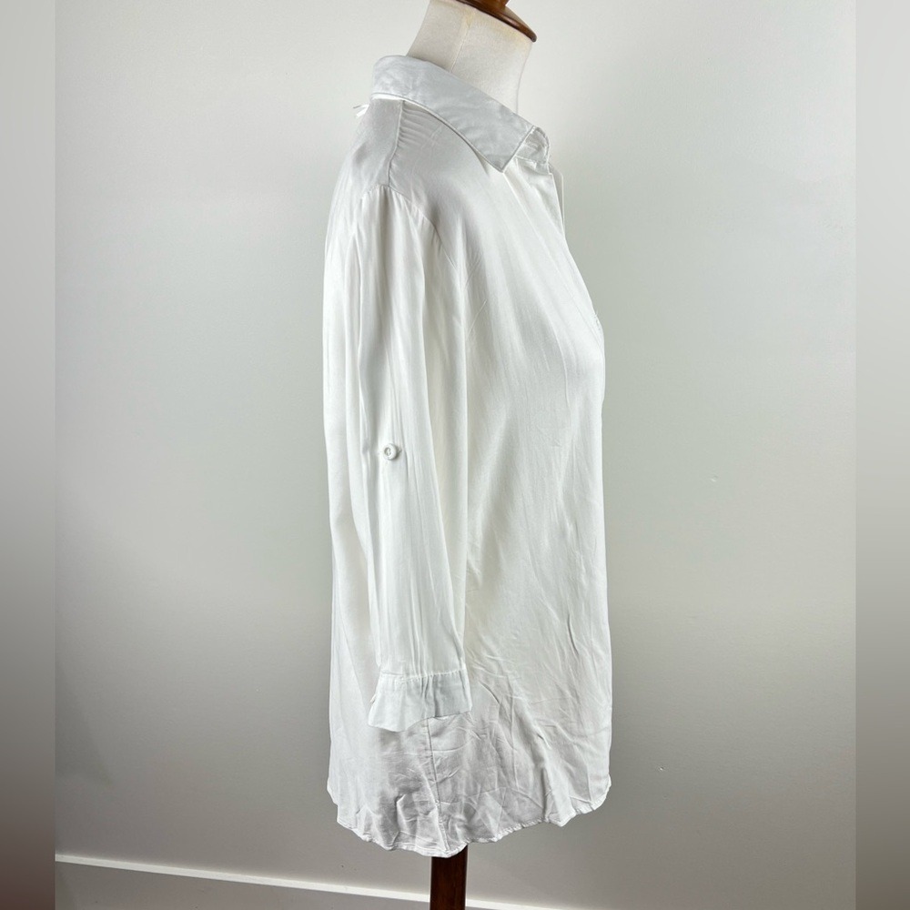 NWT White Oversized Cotton Button-Down Shirt Runs Small Hit the Cloth - Picture 11 of 11